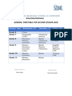 General Timetable For Second Session - 2023-1