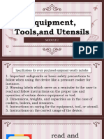 Equipment, Tools, and Utensils
