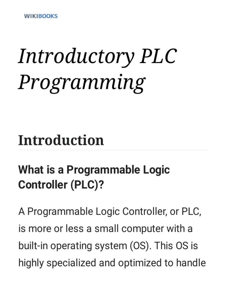 Introductory PLC Programming Wikibooks, Open Books For An Open World