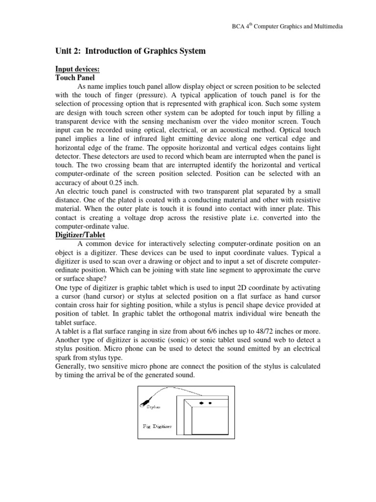 Unit2 Introduction To Graphics System | PDF