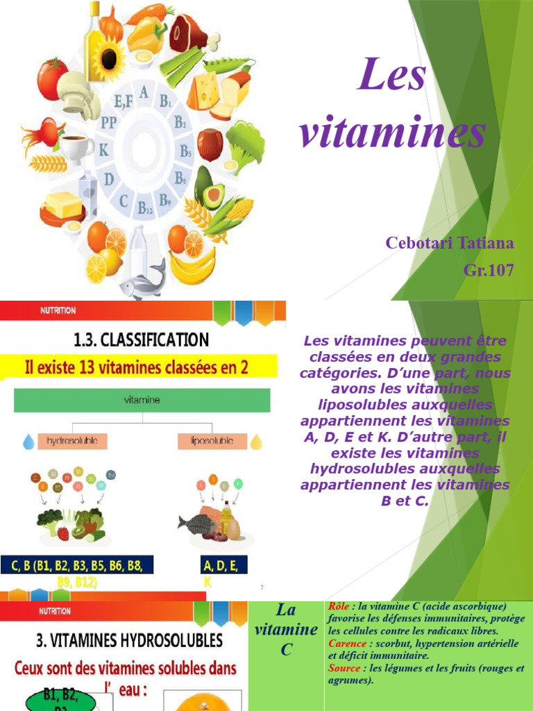 Vitamines : Rôles et Sources Essentielles | PDF | Bien-être ...