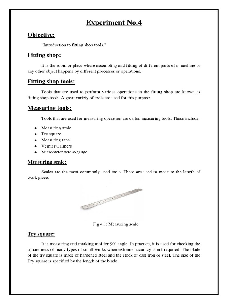 Fitting Shop Tools PDF Screw Industrial Processes