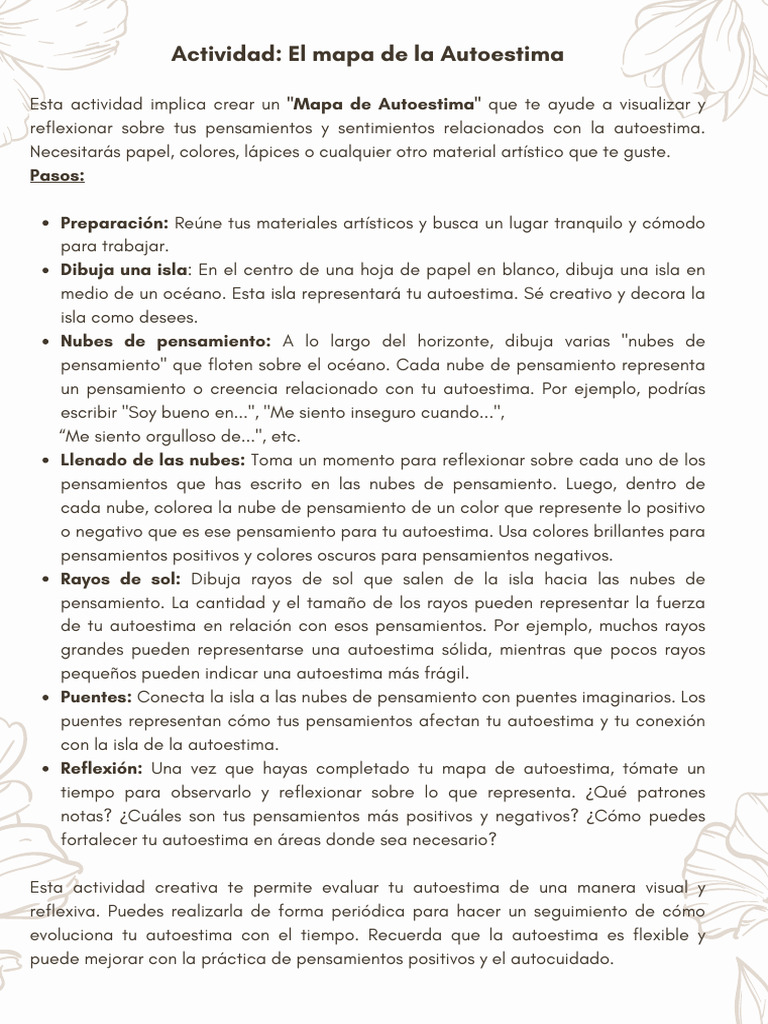 El Mapa De La Autoestima Pdf Autoestima Pensamiento