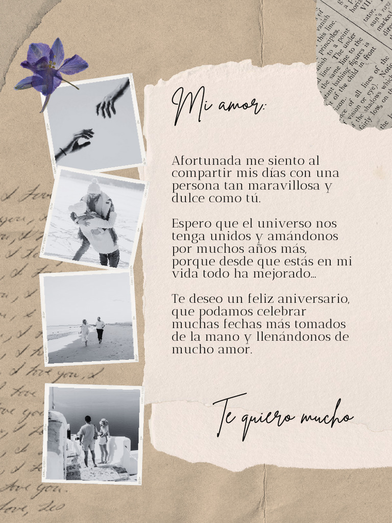 Documento A4 De Carta De Amor Para Alguien Especial De Amor Y Amistad