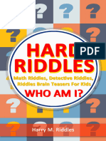 Hard Riddles Math Riddles, Detective Riddles, Riddles Brain Teasers For Kids, Who Am I