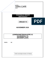 LIFE SCIENCES P2 MEMO GR10 NOV2020 - Afrikaans