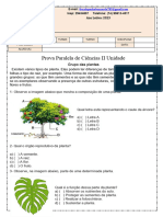 Prova Paralela de Ciências 2ª Unidade