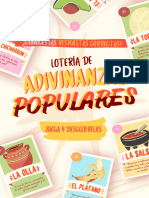 Lotería Mexicana Adivinanzas Populares Rótulos Mexicanos Ilustrada Alegre Beige