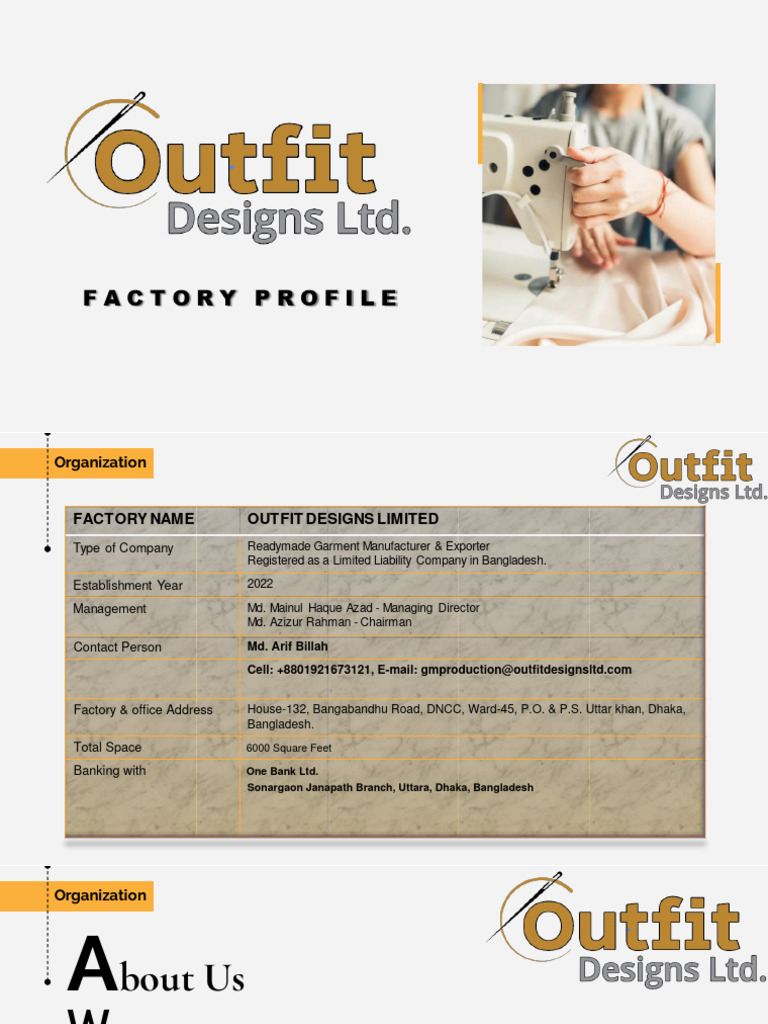 OutFit Designs LTD Portfolio | PDF | Sewing | Textiles