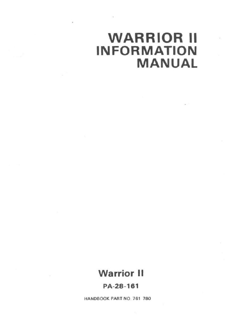 PA28 161 Warrior II POH PDF Airspeed Aircraft