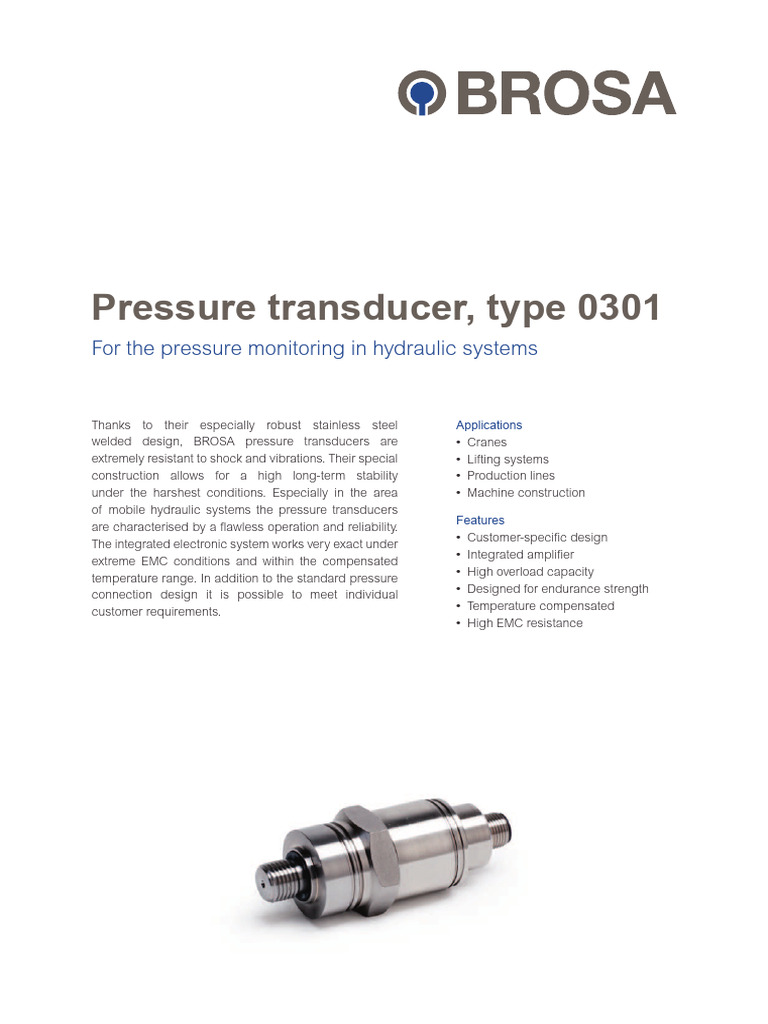 0301 Pressure - Transducer Datasheet en | PDF | Computer Engineering ...