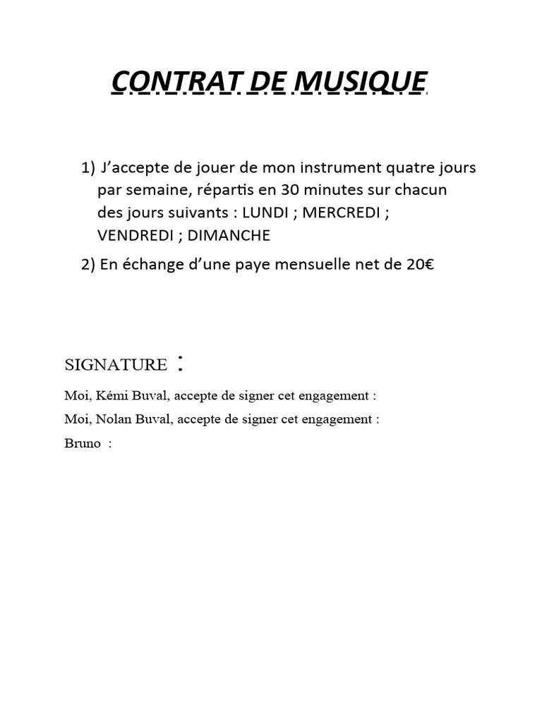 Contrat de Musique | PDF