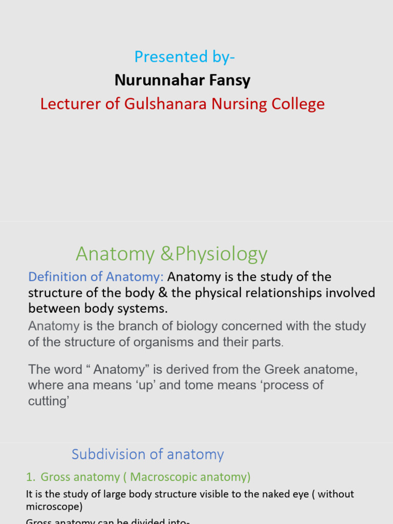 Introduction of anatomy pdf