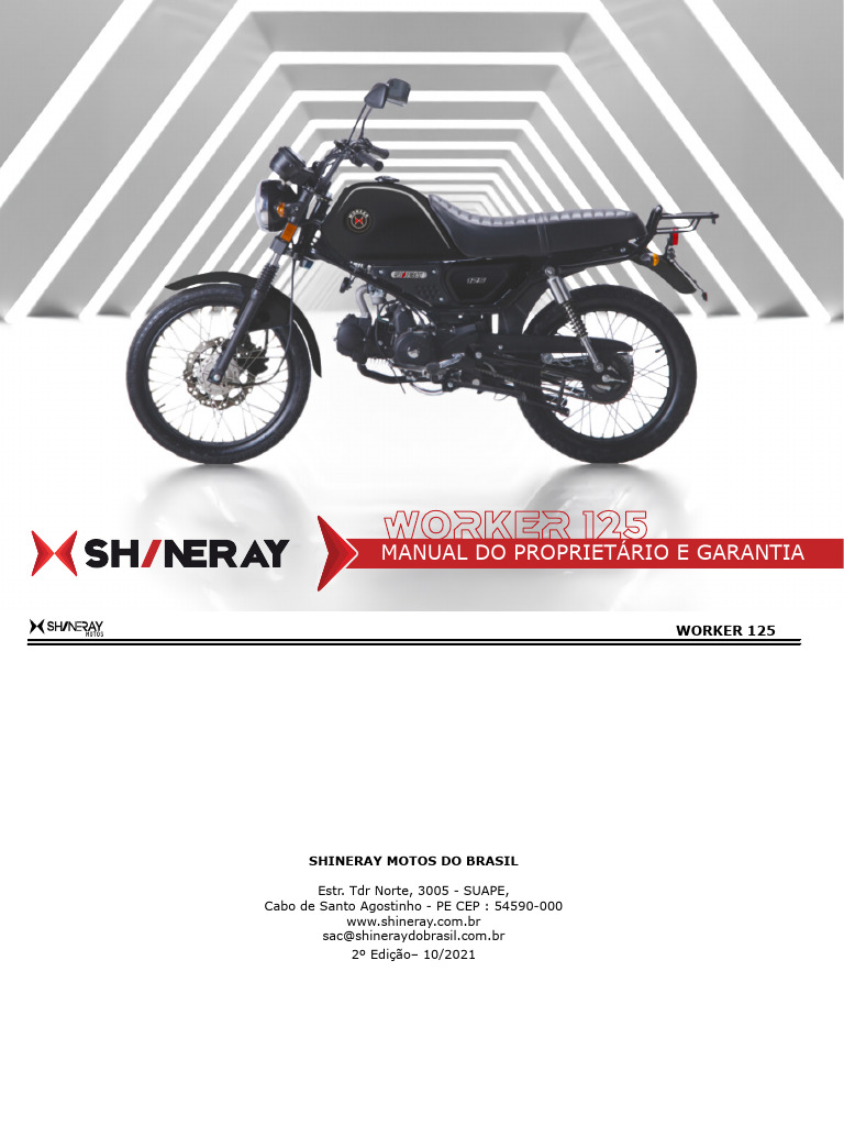 Manual de Proprietario Worker 125 | PDF | Motocicleta | Motores