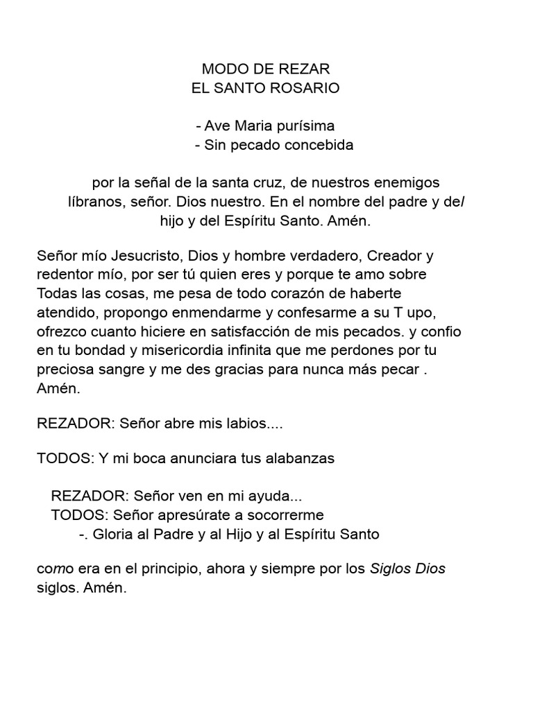 Modo de Rezar.1.1. | PDF | María, madre de Jesús | orador del Señor