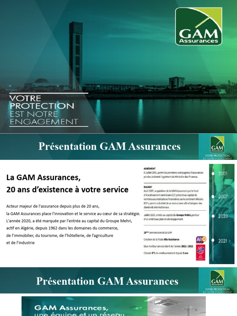 GAM Assurances : 20 ans d'innovation | PDF