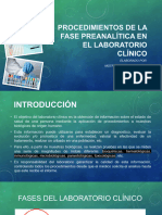 Procedimientos de La Fase Preanalítica en El Laboratorio