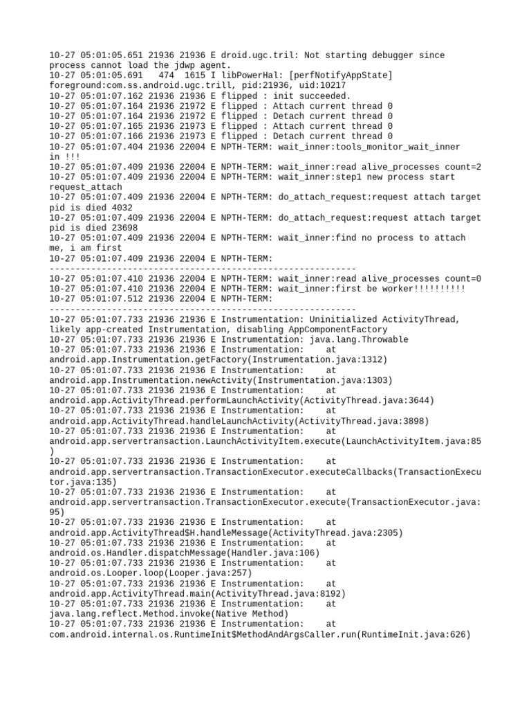 Android Debugging Errors Log Analysis | PDF | Software Development ...