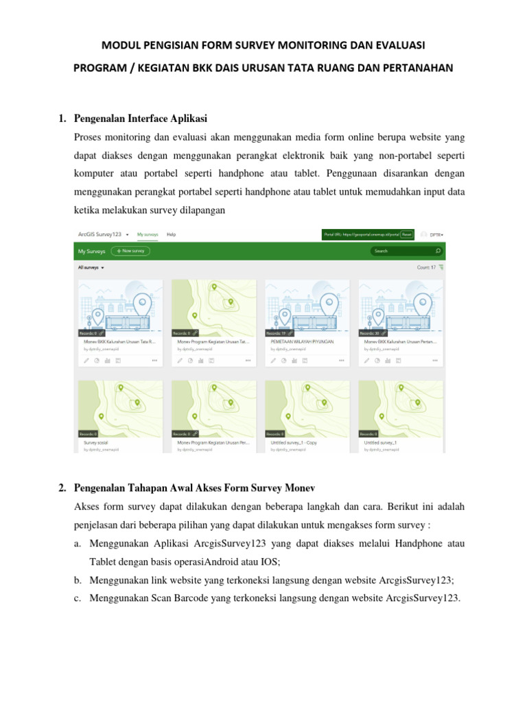 Panduan Form Survey Monev BKK | PDF