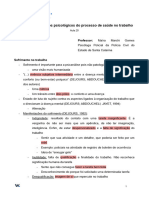 Aula 20 - Aspectos Psicológicos Do Processo de Saúde No Trabalho - Prof Maíra