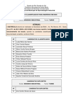 Classificados Emai 2023 Desenho Industrial Tarde