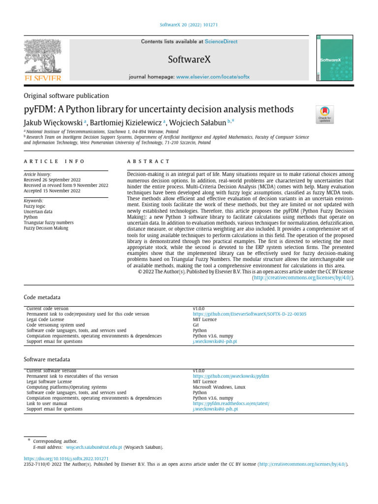Python Library for Fuzzy Decision Making | PDF | Fuzzy Logic | Python ...