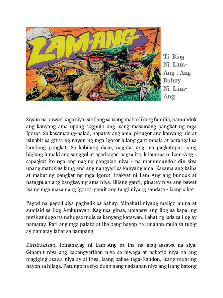 Biag Ni Lam Ang PDF | PDF