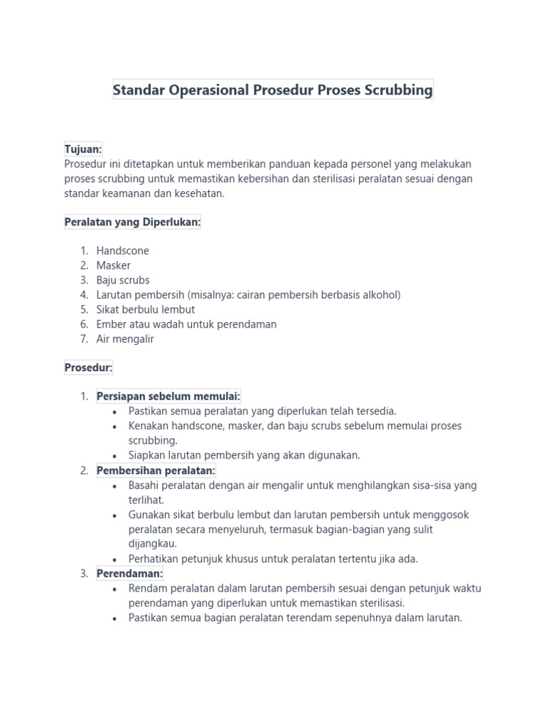 Prosedur Scrubbing dan Gowning Medis | PDF