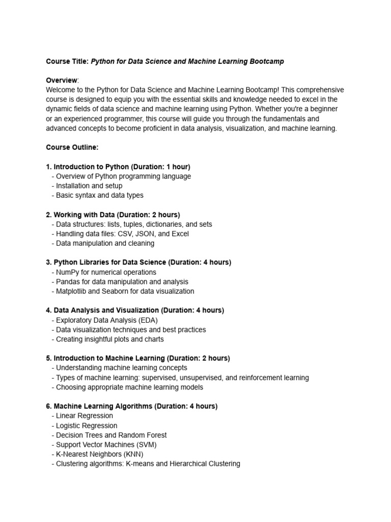 Python For Data Science and Machine Learning Bootcamp | PDF | Machine ...