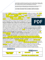 Módelo acta constitución de empresas Colombia