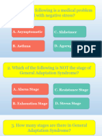 Quiz - Body Responses To Stress