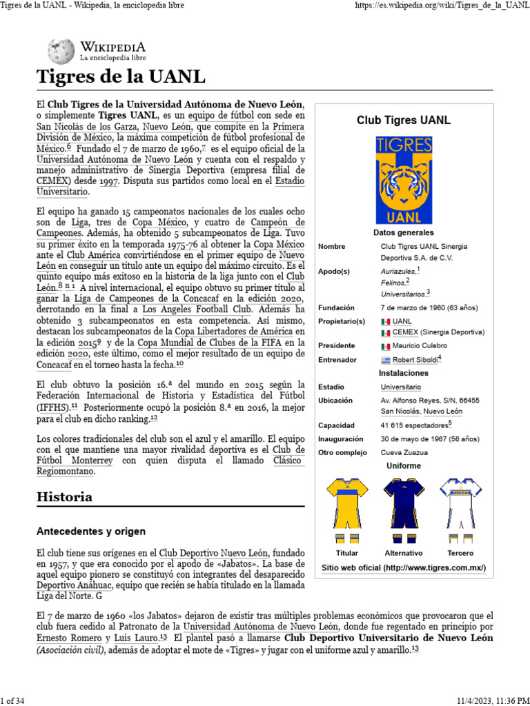 Tigres de La UANL - Wikipedia, La Enciclopedia Libre | Descargar gratis
