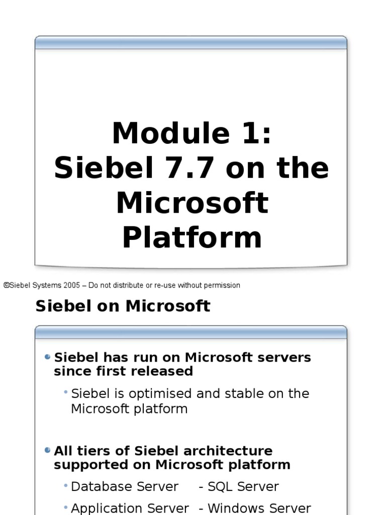 Siebel Architectureonthe MSPlatform | PDF | Load Balancing (Computing ...