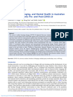 Loneliness Belonging and Mental Health in Australian University Students Pre and Post Covid 19