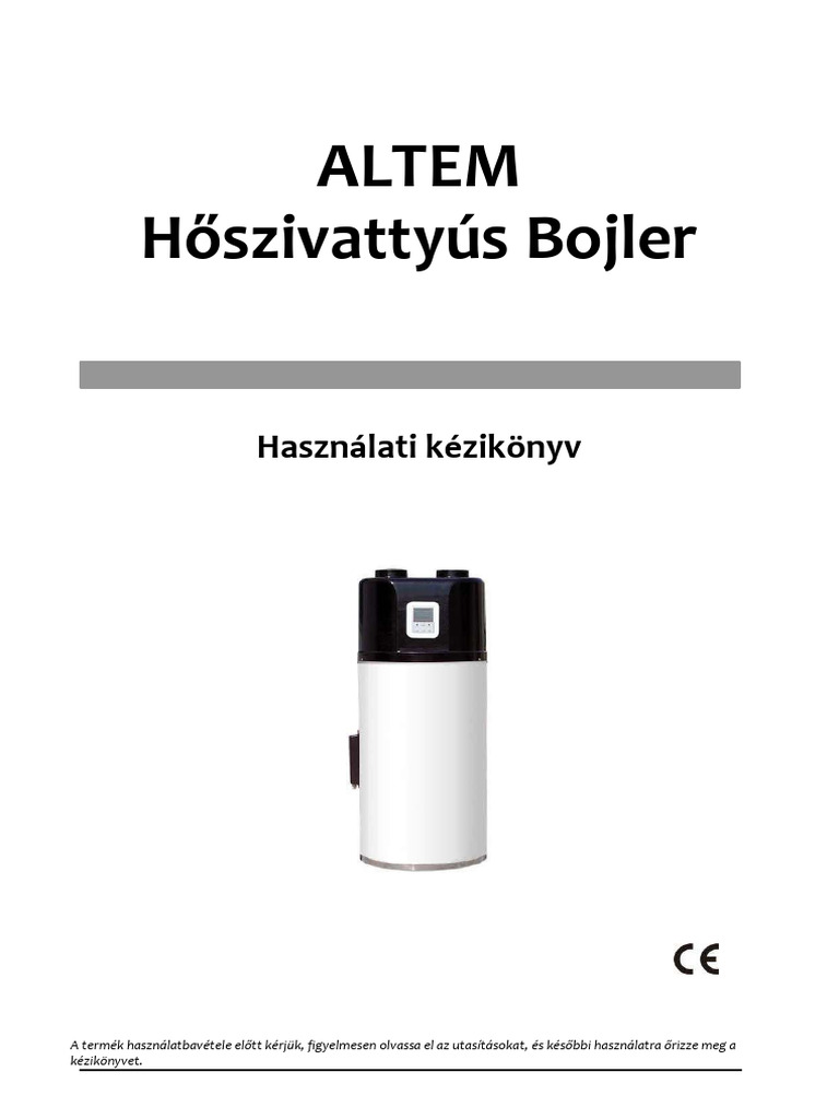 ALTEM Hőszivattyús Bojler Használati Kézikönyv | PDF