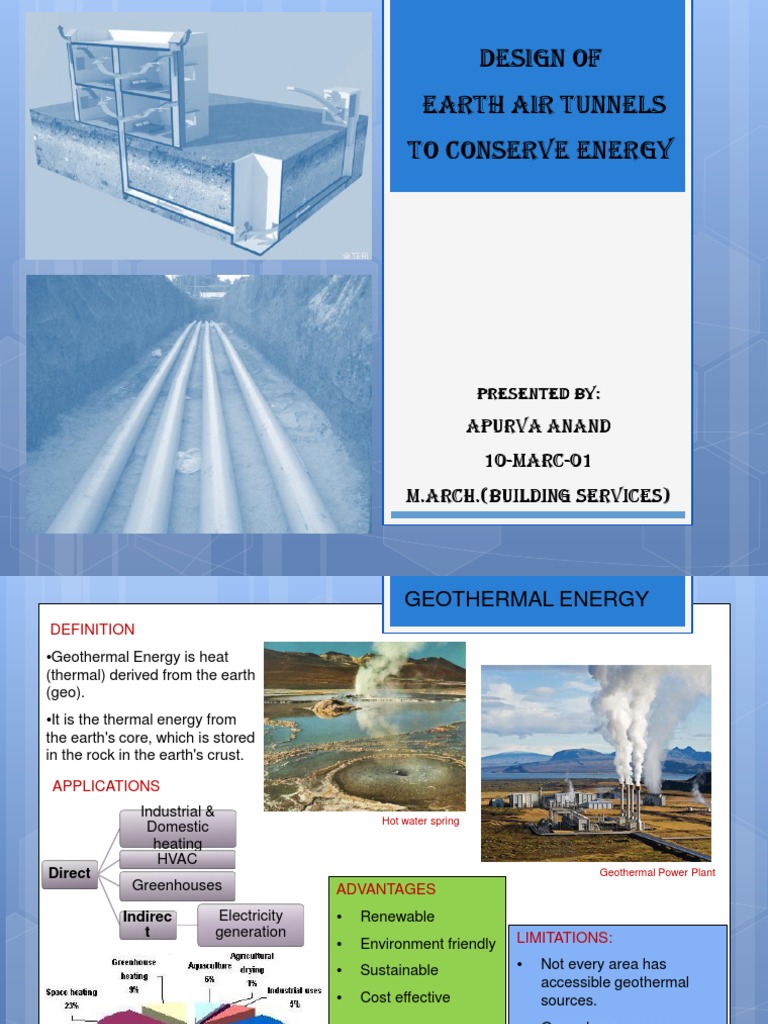 Earth Air Tunnel Design for Energy Savings | PDF | Geothermal Energy ...