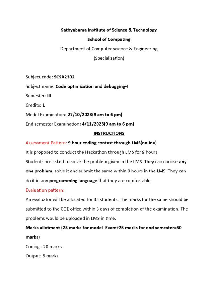 code optimization instructions | PDF