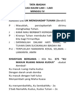 Tata Ibadah Pelka Kaum Laki - laki Minggu IV