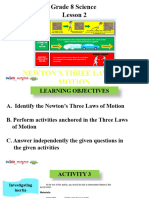 Science 8 Lesson 1 Three Laws of Motion