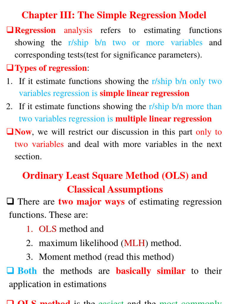 Chapter 3 | PDF | Ordinary Least Squares | Regression Analysis