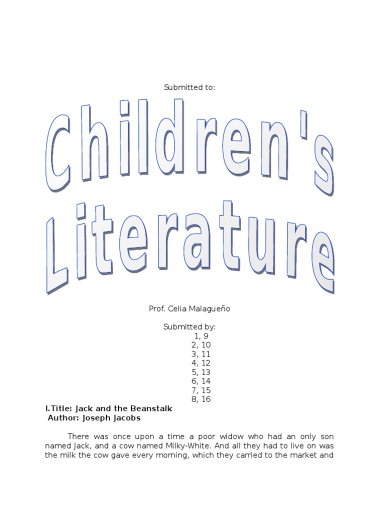 I.Title Jack and The Beanstalk Author Joseph Jacobs PDF Snow