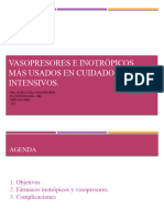 Vasopresores e Inotrópicos Más Usados en Cuidados Intensivos