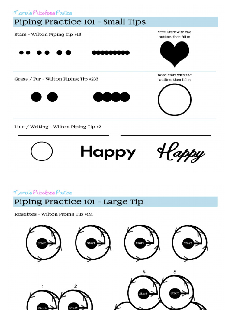 Piping Practice Sheets | PDF