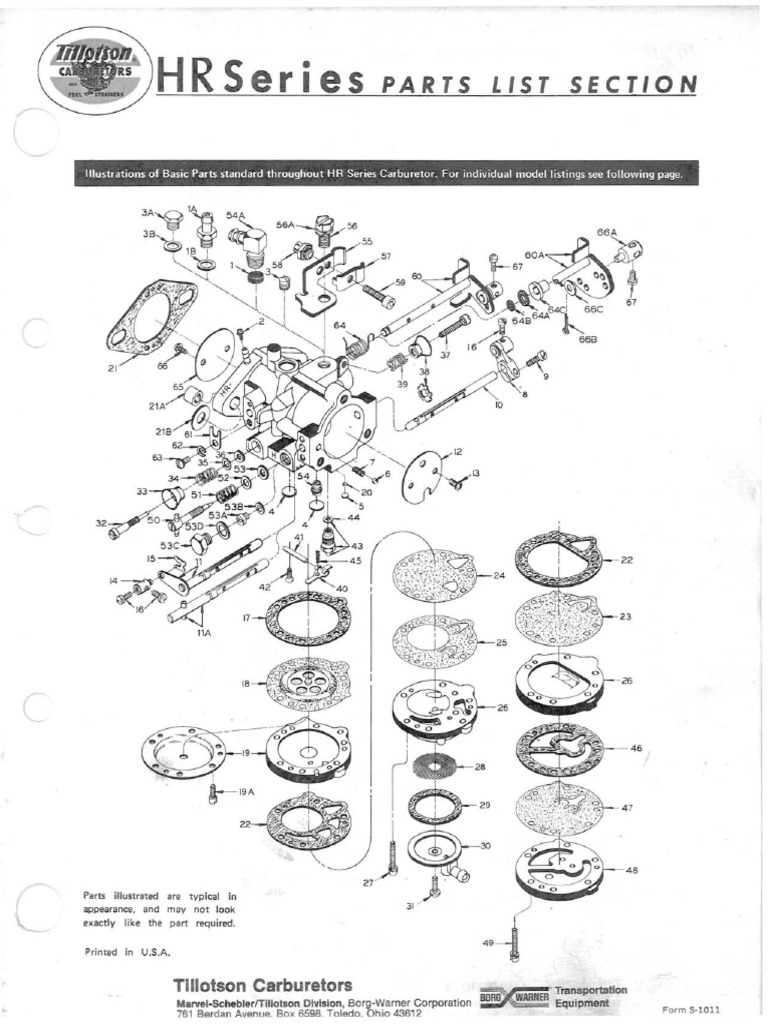 HR Series Carburetor Parts List | PDF