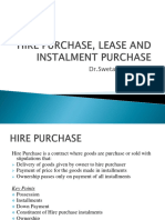 Hire Purchase, Lease and Instalment Purchase