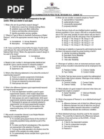 Second Quarter Examination in Practical Research 2 - Grade 12