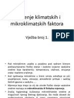 VJEŽBA 1. Mjerenje klimatskih i mikroklimatskih faktora