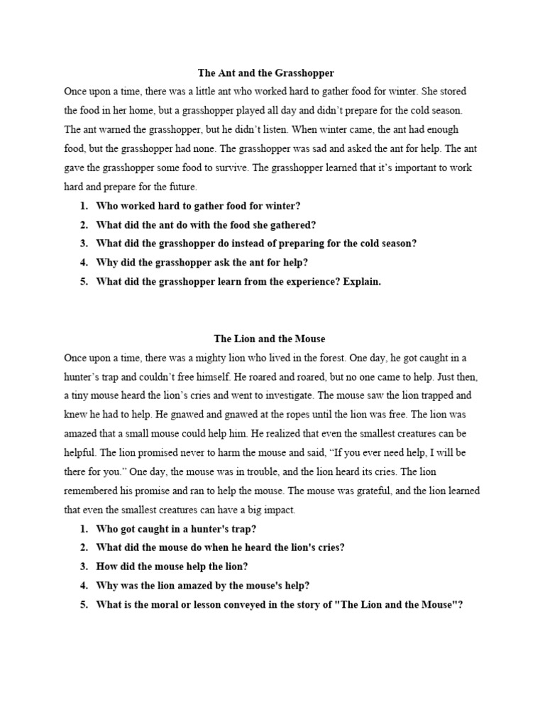 Lessons from Classic Fables | PDF | Trees
