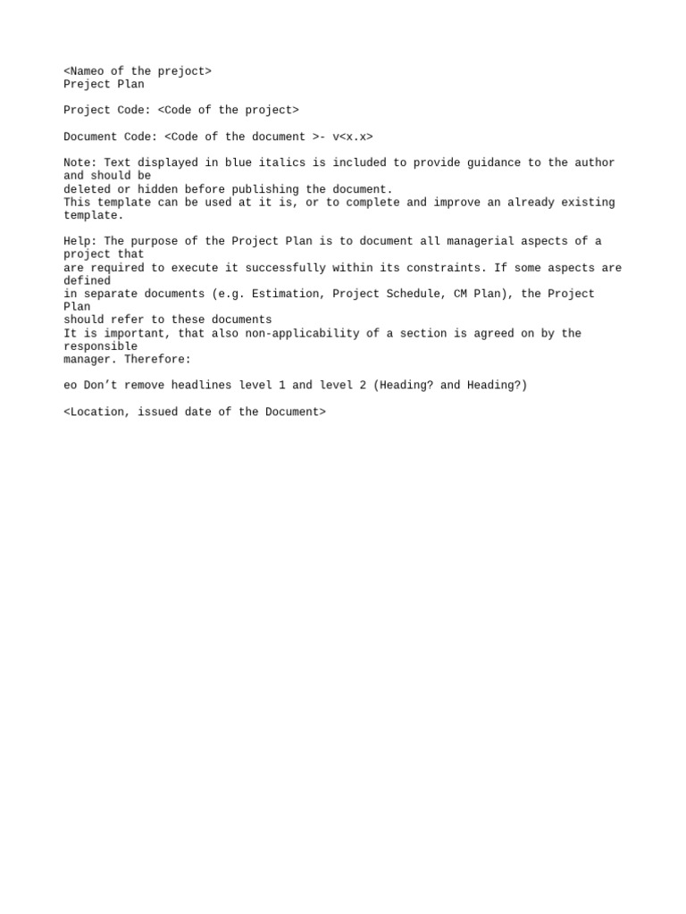 Template - Project Plan | PDF | Unit Testing | Software Testing