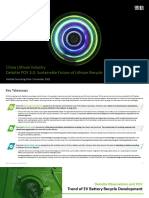 China Lithium Industry Deloitte POV 3.0: Sustainable Future of Lithium Recycle